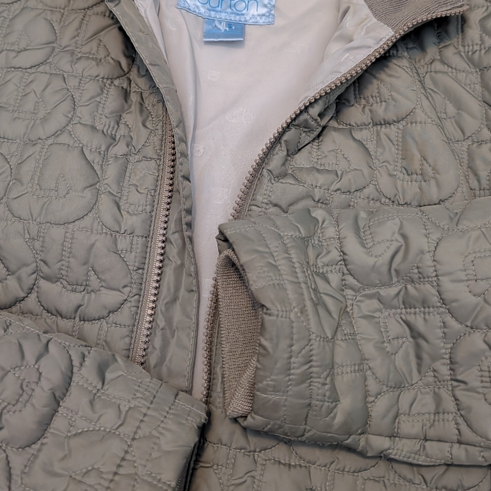 Burton Quilted Gray Coat/Jacket w/ Zipper Pockets Size Small - Picture 6 of 9